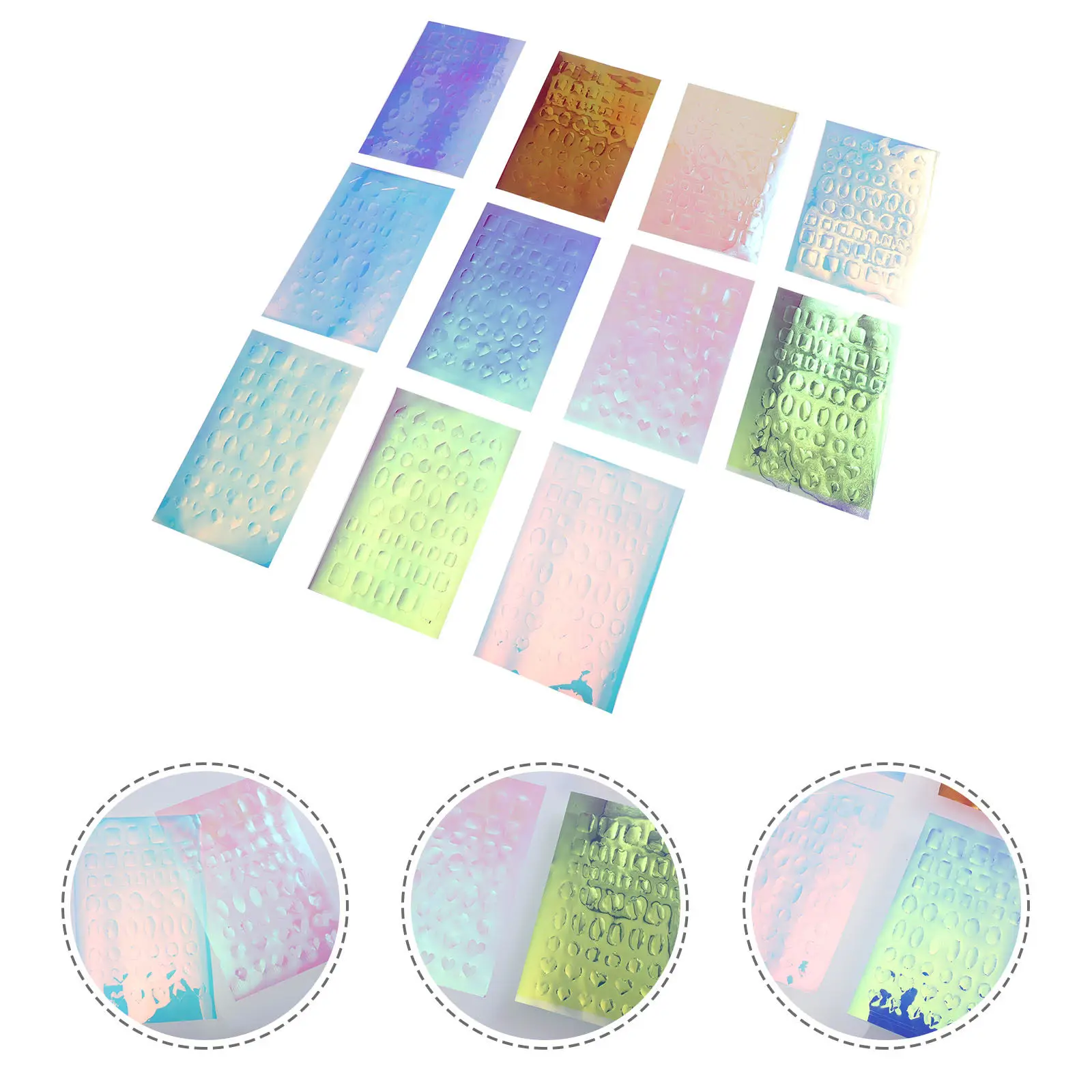 

Набор из 11 наклеек для ногтей «Русалка» с эффектом ледяных кубиков и целлофаном для DIY маникюра, для домашнего и салонного использования, стильный декор для ногтей