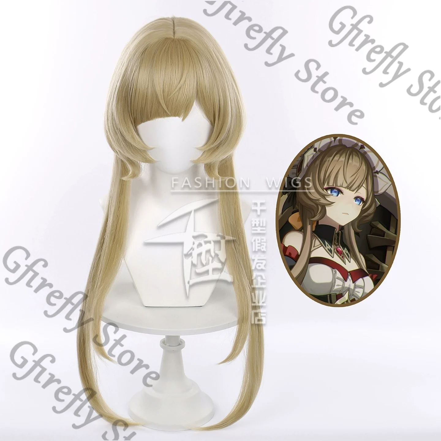 

Genshin Impact Sandrone Wig Cosplay Periwig Costumes Props Anime Marionette Long Hair Hallowmas Hairpiece High Quality Toupee