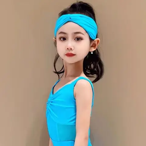 

Latin Dance Training Costume Girl New Children's Performance Costume Competition Regulations Latin dance high-end dress