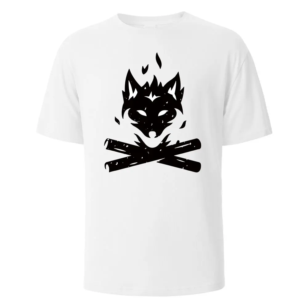 Black Fox Streetwear Druck T-Shirt für Männer wowen Baumwolle Sommer atmungsaktive kurz ärmel ige Basic Tops O-Neck Overs ize T-Shirts