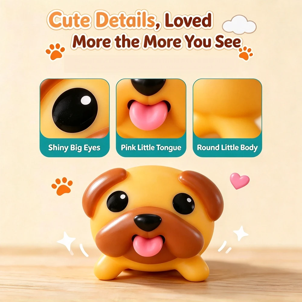 Cute Dog Tongue Out Dog Squishy Dogs Pinch Toy Creative Stress Relief Squeeze Animal Toy Birthday Gift for Adults Ornament