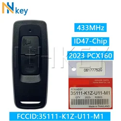 NH KEY na rok 2023 Honda PCX PCX160 motocykl klucz zdalny 2 przyciski 433.92MHz ID47 Chip FCCIDl: 35111-K1Z-U11-M1