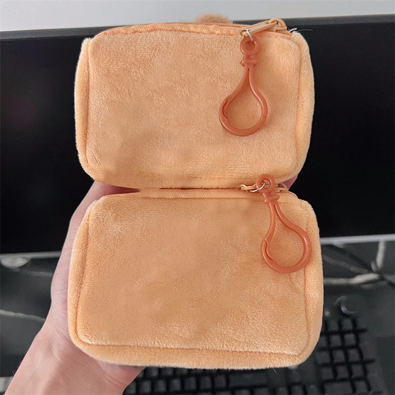 Attractive Capybara Plush Coin Pouch with Keyring; Lovely Star-Patterned Small Wallet for Change and Earphone Storage