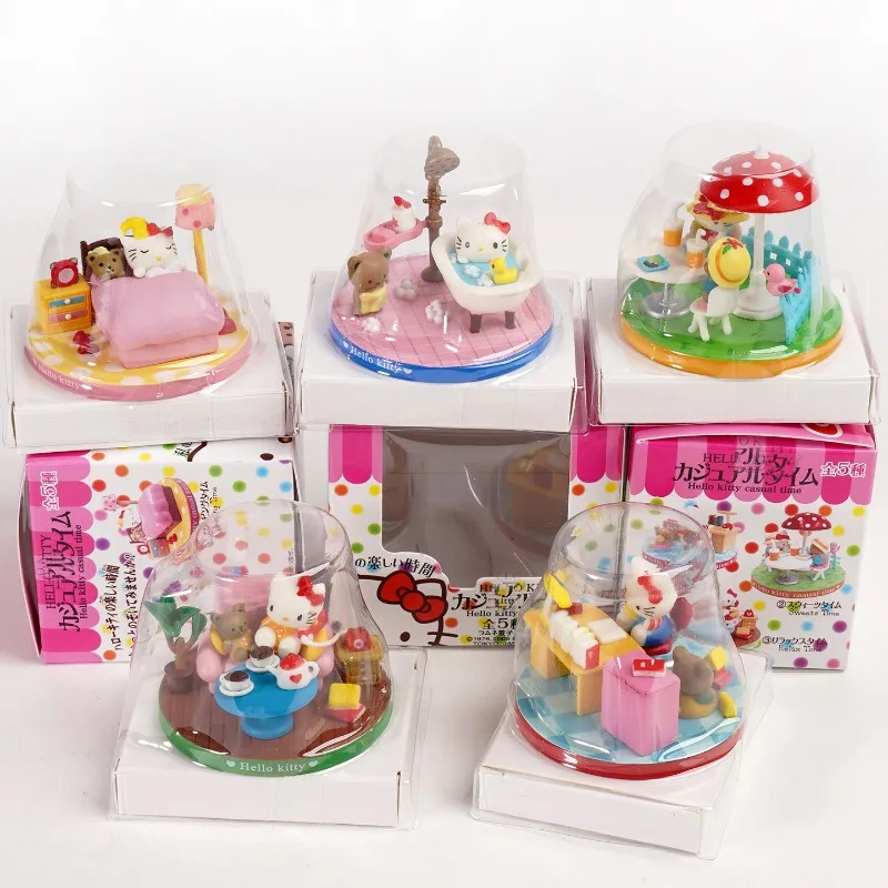 

Cartoon Hello Kitty Life Scene KT Cat Action Figures Anime Miniature Blind Box Toy Collectible Ornament Kids Gifts