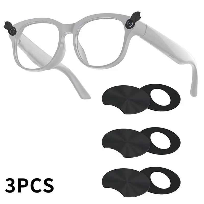 Smart Glasses LED Light Blocking Stickers Fit For Meta Sliding Reusable Adhesive Eyeglass Camera Cover Black