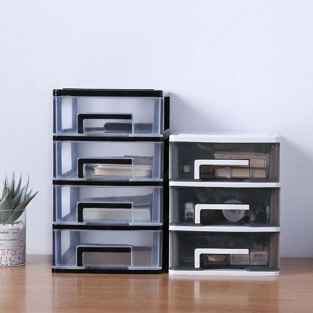 

2 pcs Desktop Storage Box 3 Layers White Transparent Makeup Organizer Vanity Container Nail Holder Cosmetics Tidy Jewelry Box
