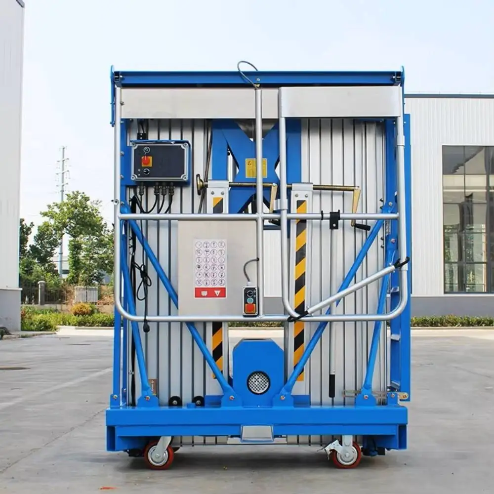 Small Indoor Electric Elevator Double-Column Aluminum Alloy Mobile Work Vehicle Hydraulic Automatic Lifting Platform Home Use