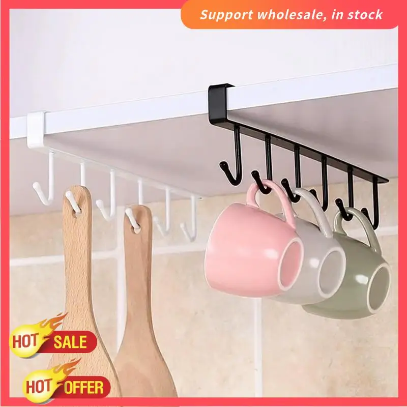RISE-Shelf Cup Holder Cup Hook, Under Cabinet Storage Rack Space Saving Coffee Cup Holder