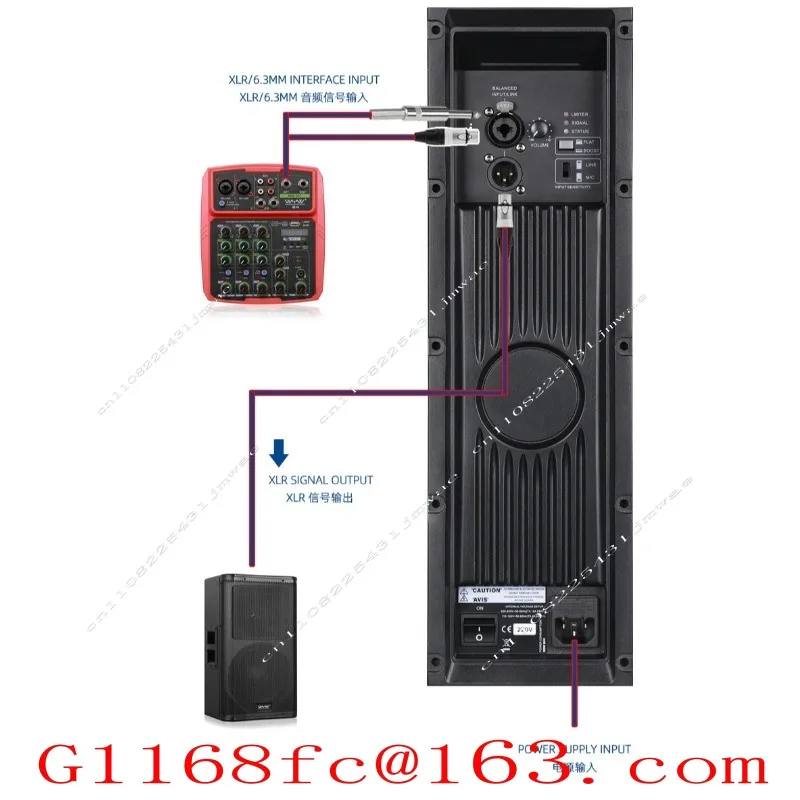 ART7 Series 12-inch 15-inch Professional Active Speaker Digital Full-range Power Amplifier Rear Panel Module