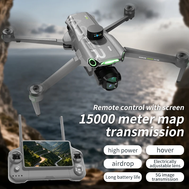 

Hot New 918S Drone Can Airdrop 3-Axis Gimbal With 15" Touch Screen Control 4K HD Laser Obstacle Avoidance Brushless Toys 6KM