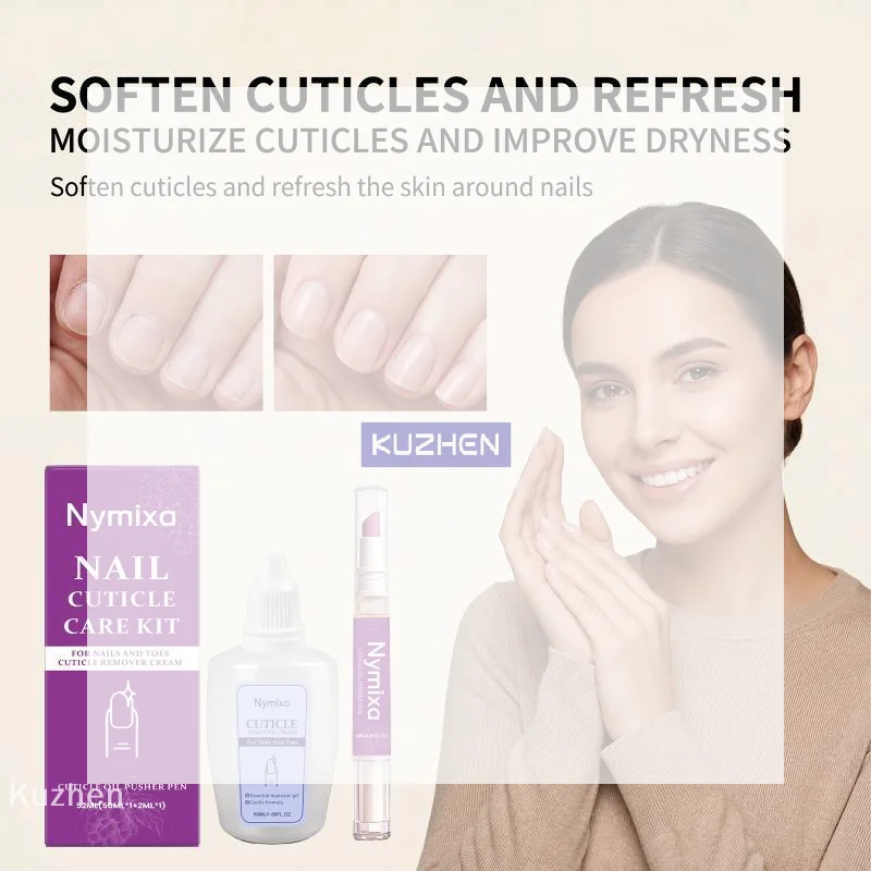 /Kuz/1 Set Moisturizes Gentle Cuticle Remover Nail Care Serum Pen Exfoliation Kit For Dry Nails Hands Manicure Care Tool