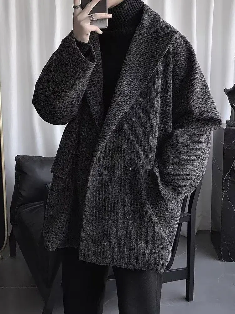 

Wool Blend Jacket Man Extra Large Mens Cinching Cinched Waist-Cinching Belted Waisted Tied Adjustable Fashion Trendy Urban Style