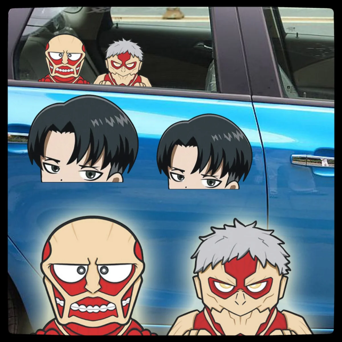 Attack on Titan, Surrounding Mikasa, Allen, Captain Lee, Will, Anime, Rear Car Window Stickers, Car  Sunscreen Wholesale