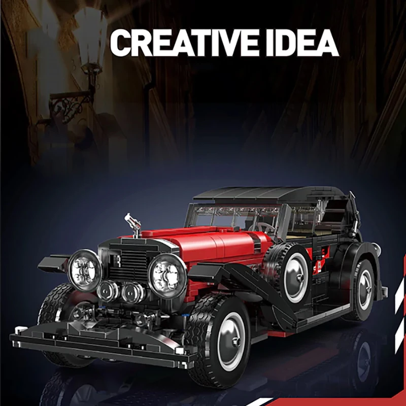 

Конструктор DSB Vintage Car MouldKing: Классические ретро-автомобили, набор для сборки, модель из кирпичиков, игрушка для мальчиков, подарок для взрослых и детей, 1308 деталей