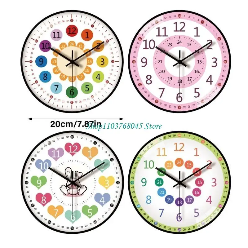 R53F 8 Zoll Kinder Cartoon Wanduhr Sagen Zeit Lehre Uhr Frühen Bildung Werkzeug Mit Ruhige Bewegung Für Den Heimgebrauch – Detail 6