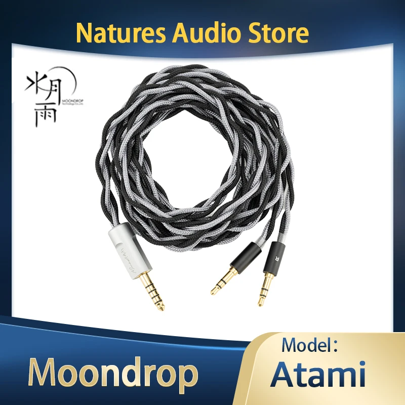 Moondrop Atami Cable de actualización de auriculares estructura Litz cobre de cristal único + soldadura especial de plata trenzada de alta calidad Dual 3,5