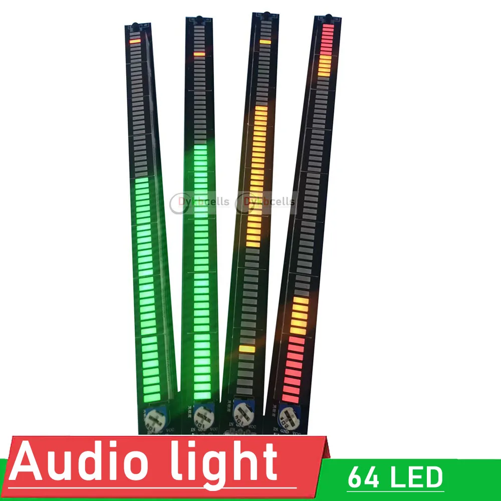 64 LED spektrum muzyki dźwięk mono światła wskaźnik poziomu wzmacniacz VU miernik dla 12V 24V odtwarzacz samochodowy lampa atmosfera a-filar