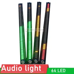 64 LED Music Spectrum mono Audio light Level Indicator Amplifier VU Meter FOR DC 12V 24V Car player Atmosphere Lamp A-pillar