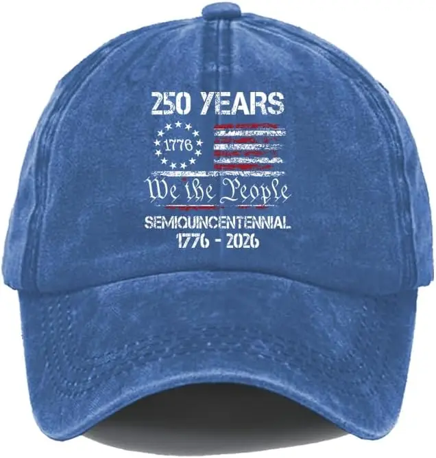 250th Anniversary Hat, 250 Years Semiquincentennial Cap, Classic Graphic Print Women Men Baseball Cap