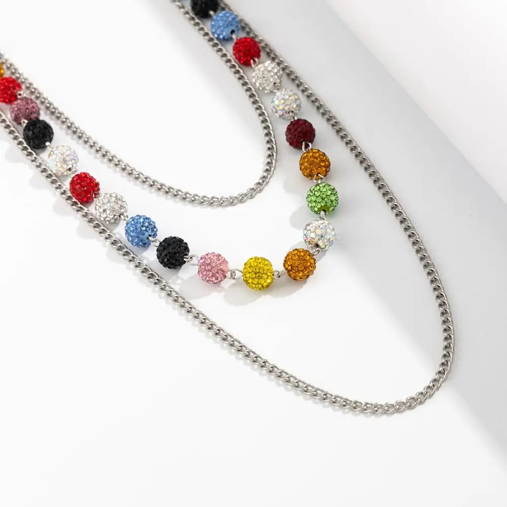 レトロジーンズチェーンカラフルなラインストーンビーズウエストチェーン亜鉛合金ビーズパンクベルトチェーン原宿ゴシックパンツチェーンジーンズ