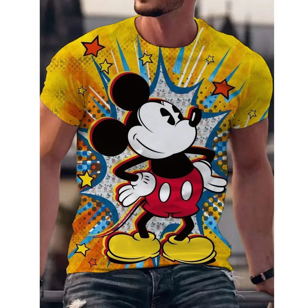 Casual Print Mens 3D T Shirt Disney Goofy Print Clothes Summer Short Sleeve Tee Harajuku Street T-Shirt Male O-Neck Pullover