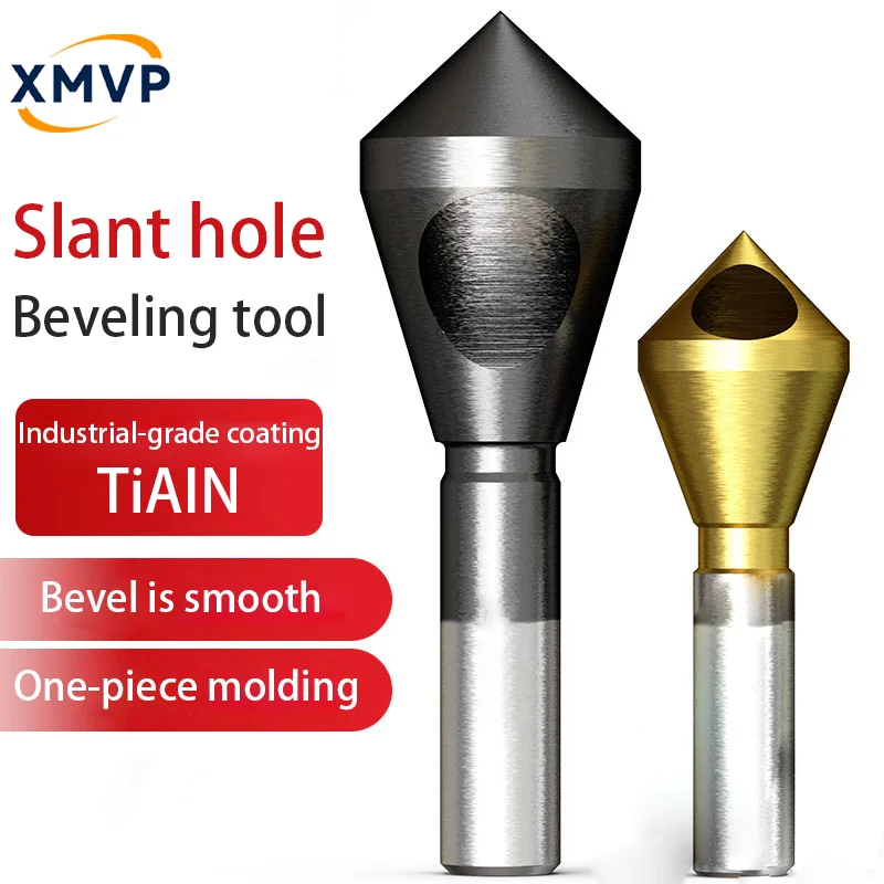 Inclined hole chamfering tool - stainless steel with cobalt - single-edge chamfering tool for removing burrs and de-scaling - 90