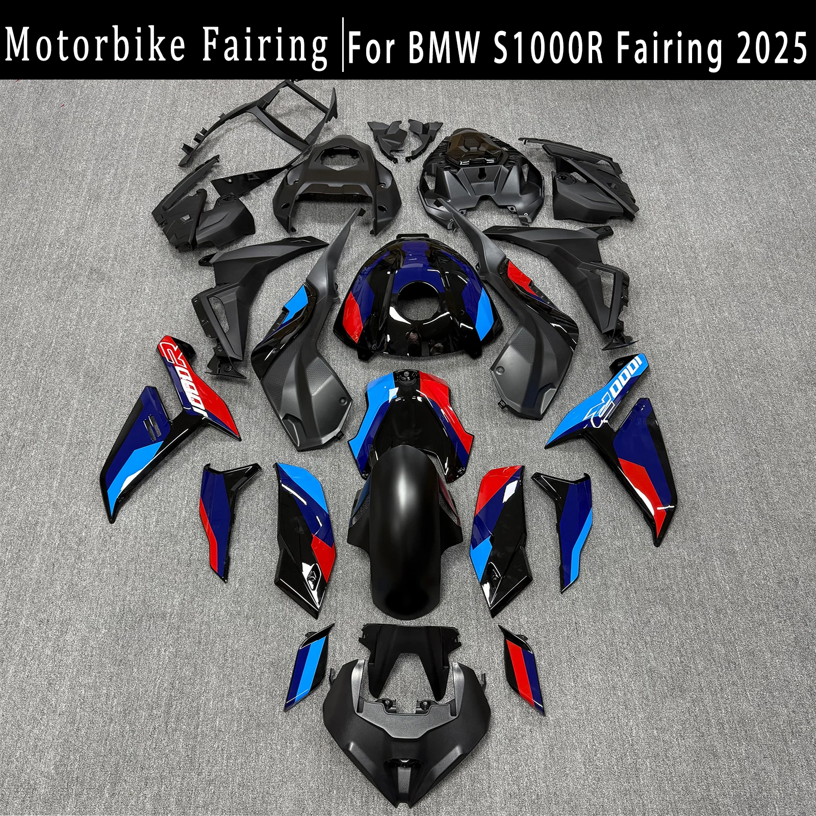 طقم هيكل خلفي مخصص لدراجة نارية BMW S1000R S1000 2025 موديل جديد. صندوق هدايا خلفي بإطار أسود وأحمر عالي اللمعان #1