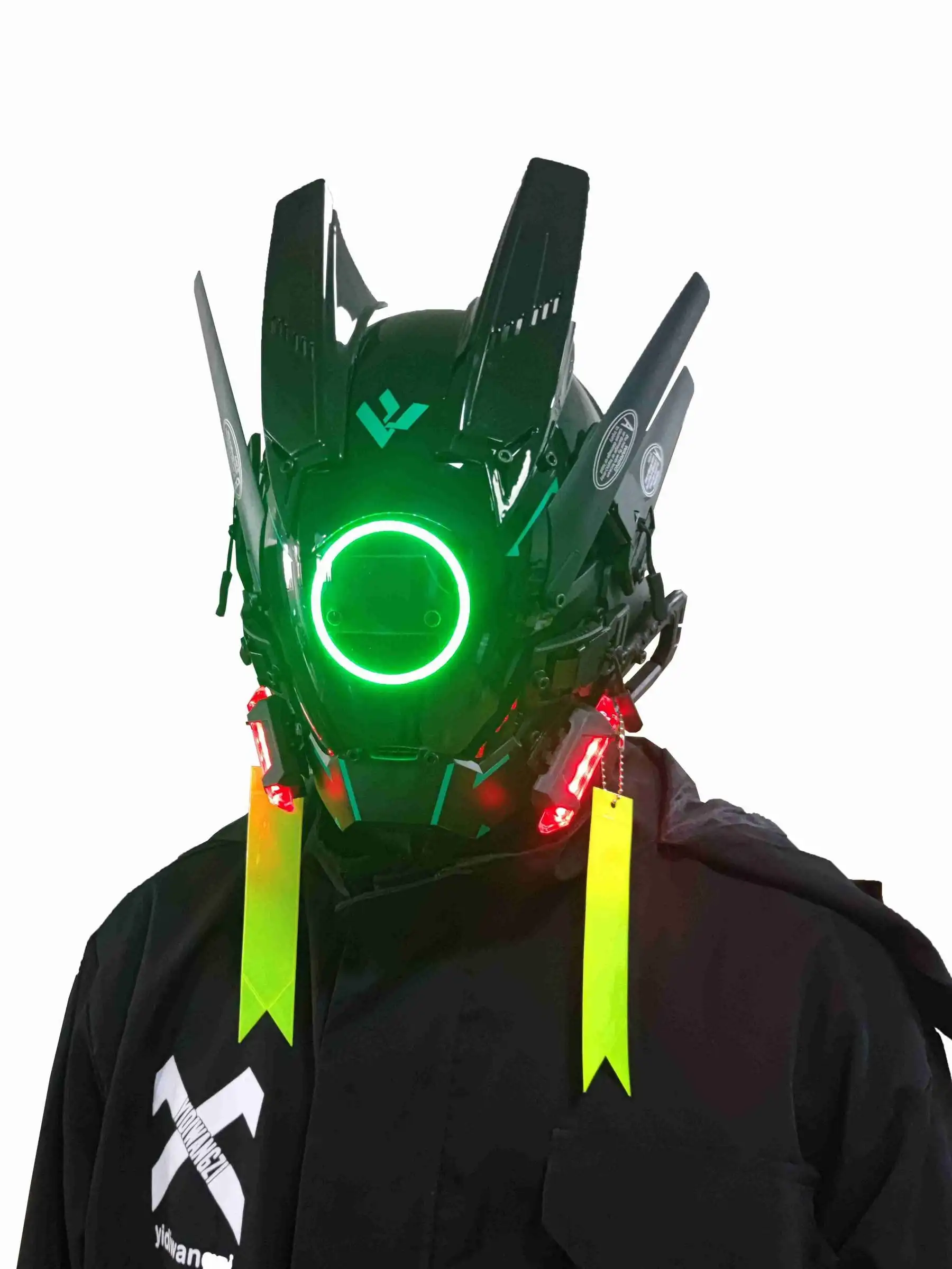 JAUPTO punk kask Cosplay dla mężczyzn, futurystyczny Punk Techwear, Halloween Cosplay muzyka imprezowa akcesoria świąteczne