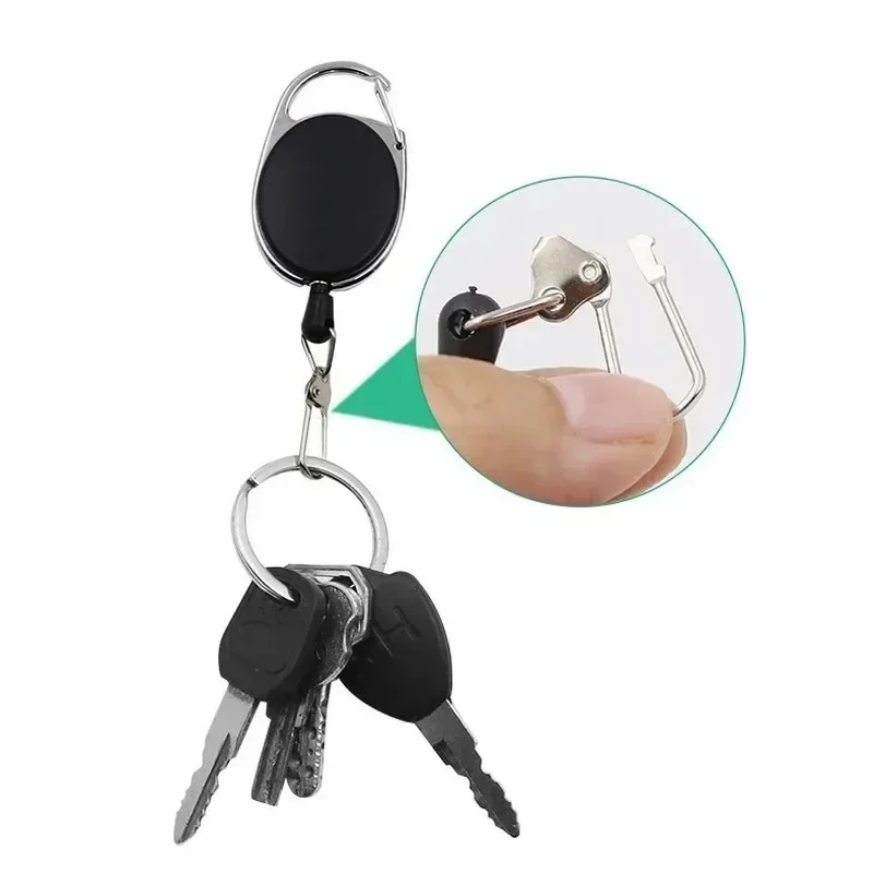 Chaveiro retrátil cordão caminhadas fivela chaveiro ferramenta retrátil extrator de cabo id fivela dispositivo anti-perda multi ferramenta chaveiro