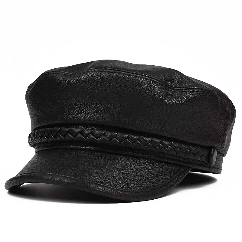 

Зимние мужские/женские армейские шапки из натуральной кожи, уличная одежда унисекс, черные кепки с уличной военной кепкой Gorro, тканое украшение