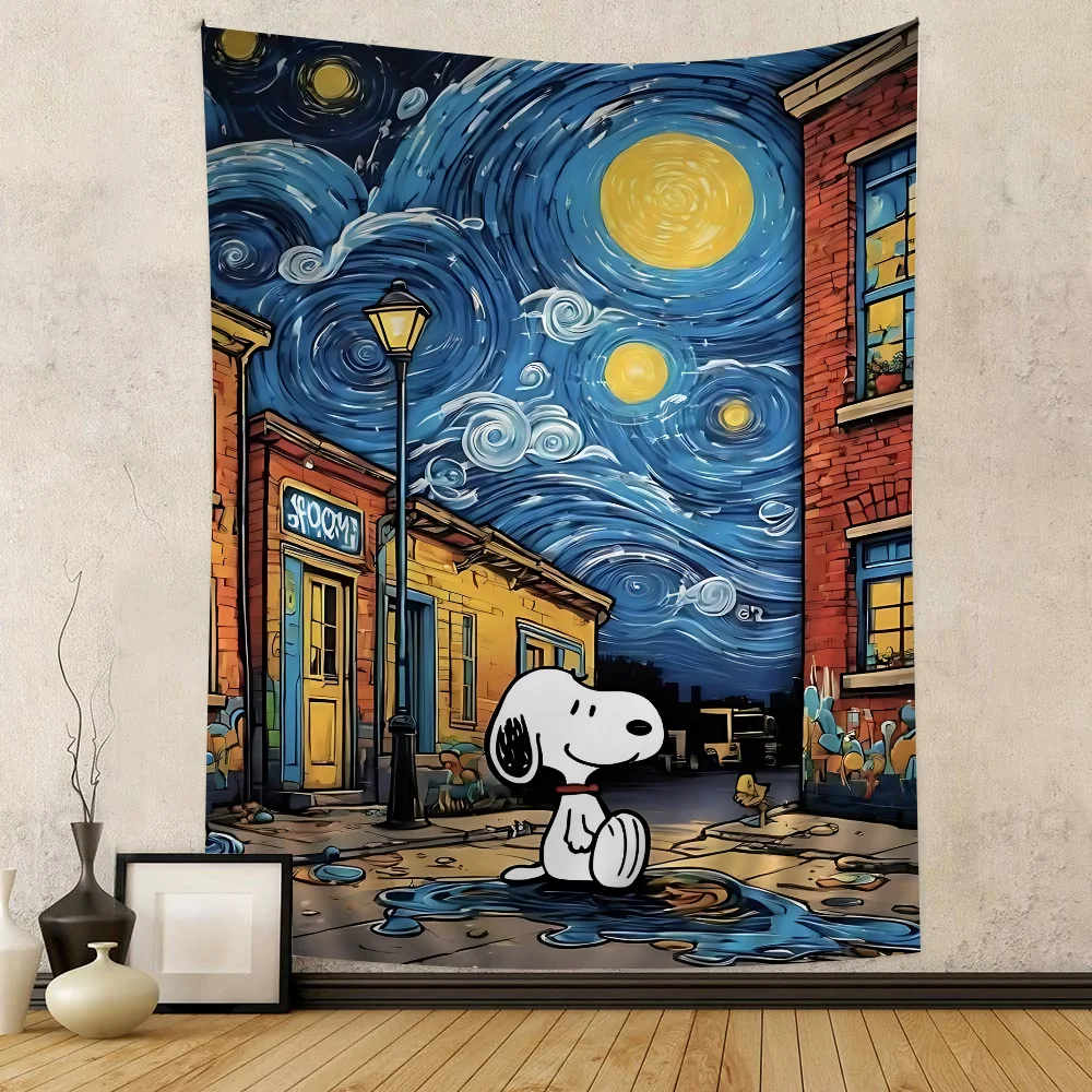 

Мультфильм S-Snoo-pys аниме гобелен хиппи цветок настенные ковры Декор в общежитии настенный домашний декор