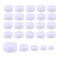 10 Pieces 5g-100g White Makeup Containers Mini Cosmetic Jars Plastic Sample Pots With Lids Cream Fit Travel Lip Balm Boxs