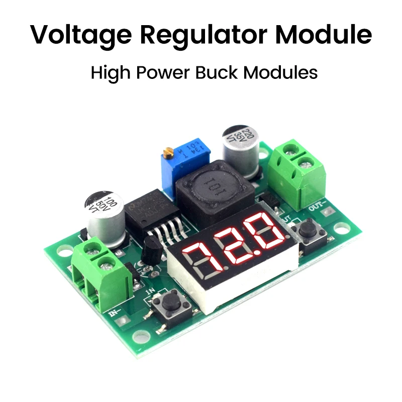 LM2596S DC-DC Buck Power Supply Module Digital Step Down Converter Board DC 4.0-40V to DC 1.25-37V Voltage Regulator Transformer