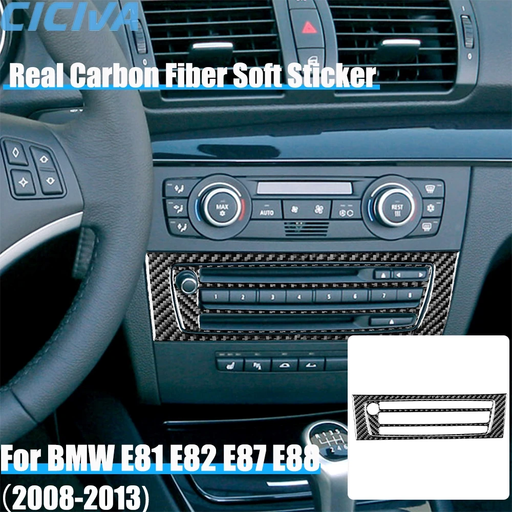 

Автомобильные аксессуары из углеродного волокна, крышка радиоприемника, CD-панели, мягкая наклейка для BMW E81 E82 E87 E88 1 серии 2008 2009 2010 2011 2012 2013