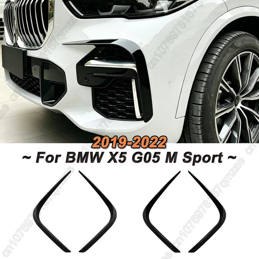 For BMW X5 G05 2019-2022 M Sport 2PCS Car Front Bumper Side Air Vent Trim Fog Light Intake Hood Frame Canard Exterior Tuning