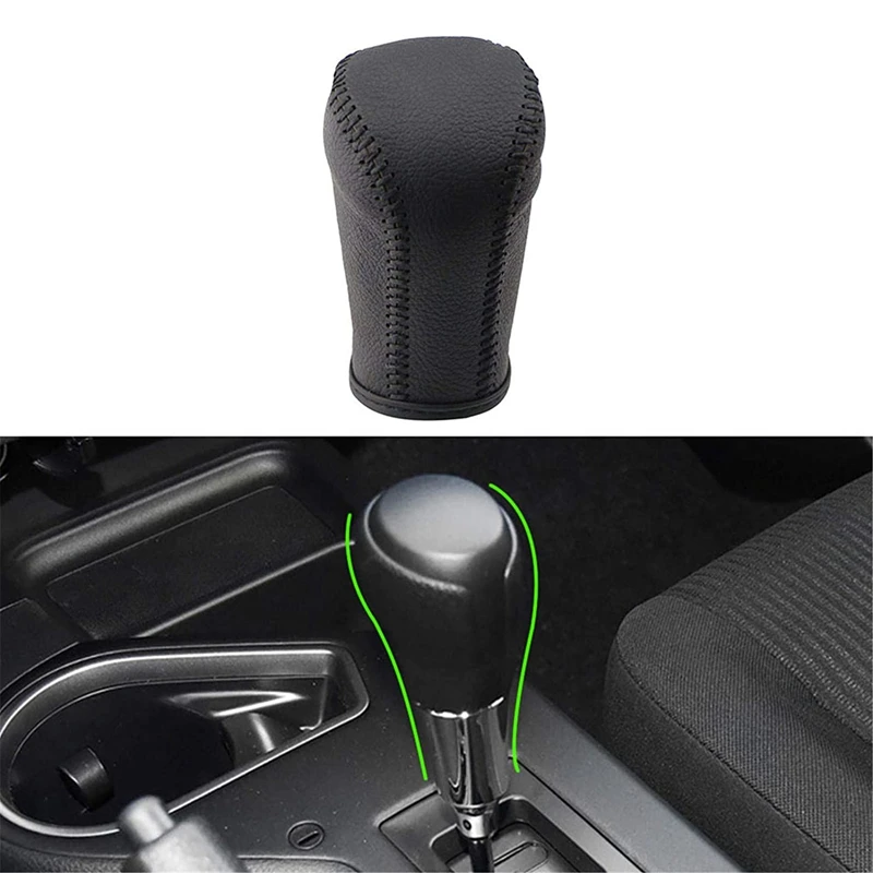 Leather Gear Shift Knob Cover for Toyota Corolla Rav4 Rav 4 2014-2019 Automatic Hand-Stitched DIY Gear Shift Collars A