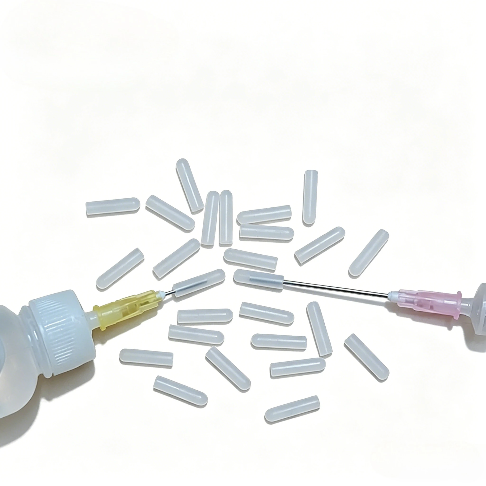 50pcs Silicone Protective Cap for Glue Dispensing Needle, Anti-Clog Air-Tight Syringe Cover, Prevent Solidifying for Lab