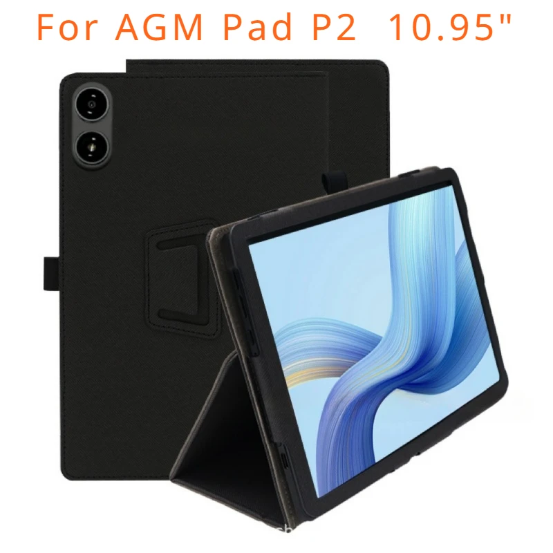 

Tablet Case For AGM PAD P2 10.95" 2024 Tablet PC PU Leather Magnetic Case Cover with Hand Strap