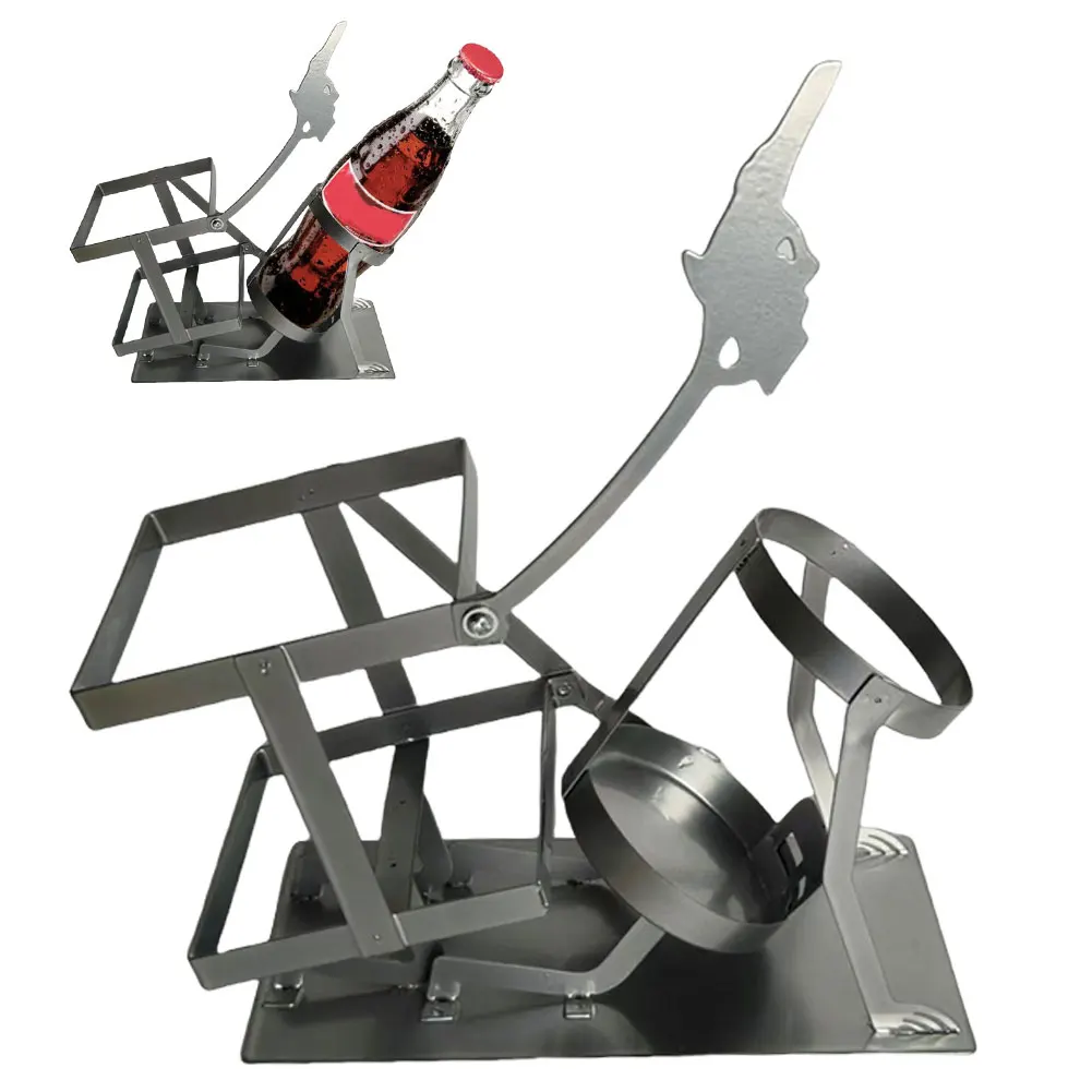 Steampunk Style Drink Metal Stand Skull Skeleton Design Wine Holder Beer Bottle Whisky Display Rack Bar Funny Home Table Decor