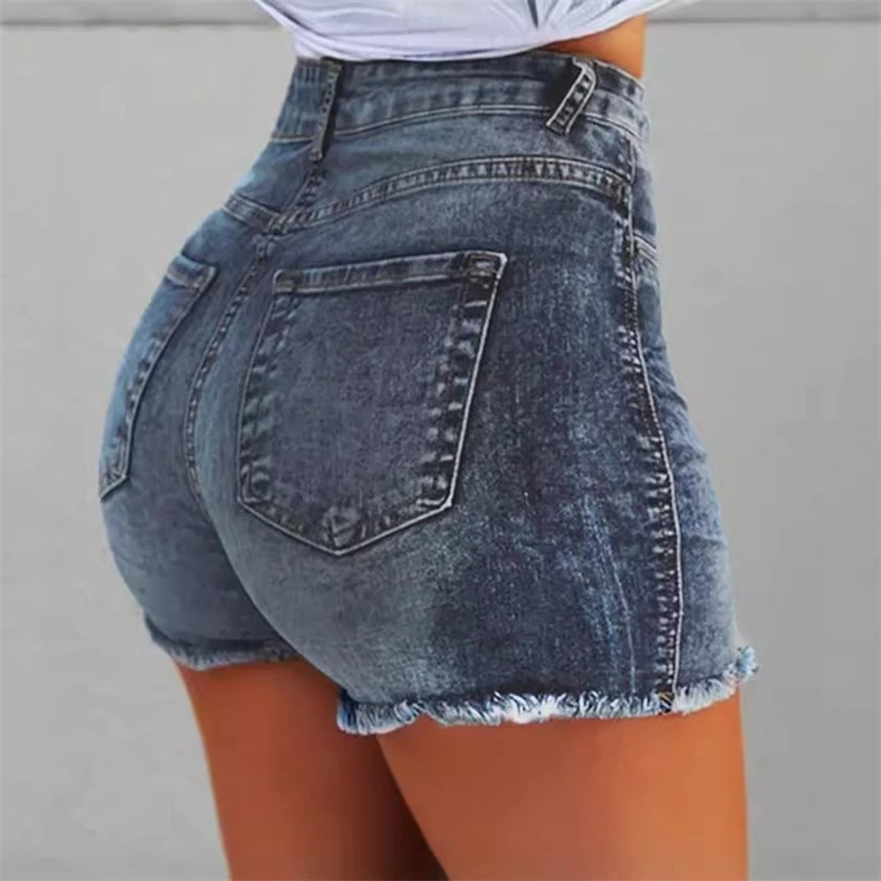 

Women Stretchy Slim Fit Lightweight Denim Shorts High Waisted Summer Casual Fashion Comfortable Elastic Waist Shorts