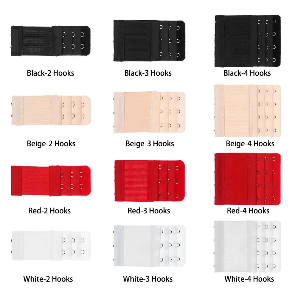 調節可能な2/3/4フックアクセサリー、ブラジャーストラップ、ブラエクステンダーフック、下着延長ブラバックル