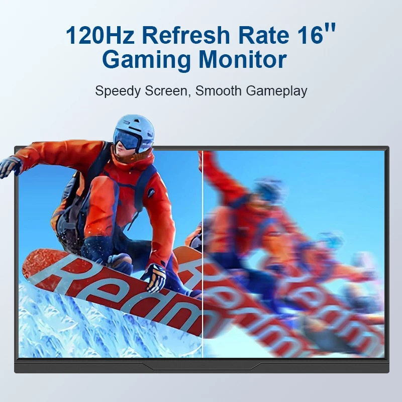 16inch 120Hz 100%sRGB LANLIPU 1920*1200 IPS VESA Portable Monitor for Xbox/PS4/5/Switch/ Cell Phones/PC/MAC Extention Display