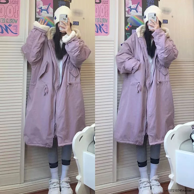 Dikker Parka 'S Vrouwen Winter Kleding Casual Oversized Overjas Dames Mode Losse Kasjmier Parka Cargo Lange Jassen Zwart Groen