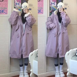 Thicken Parkas Women Winter Clothing Casual Oversized Overcoat Ladies Fashion Loose Cashmere Parka Cargo Long Coats Black Green