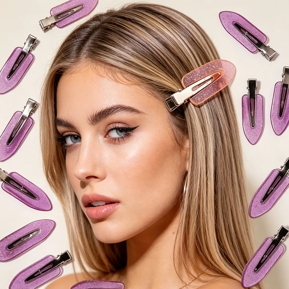 10Pcs Transparent Seamless Hair Clips, Invisible Styling Barrettes for Girls Makeup Real Hair Wig Use