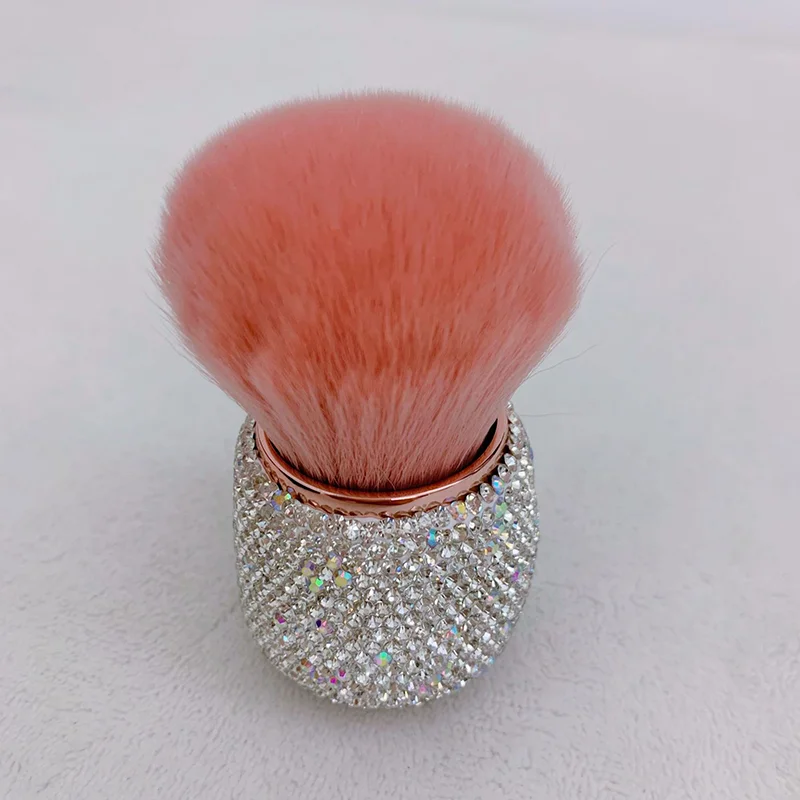Brosse de maquillage tête de champignon décorée de strass, brosse multifonctionnelle Portable pour poudre et Blush pour la maison et les voyages