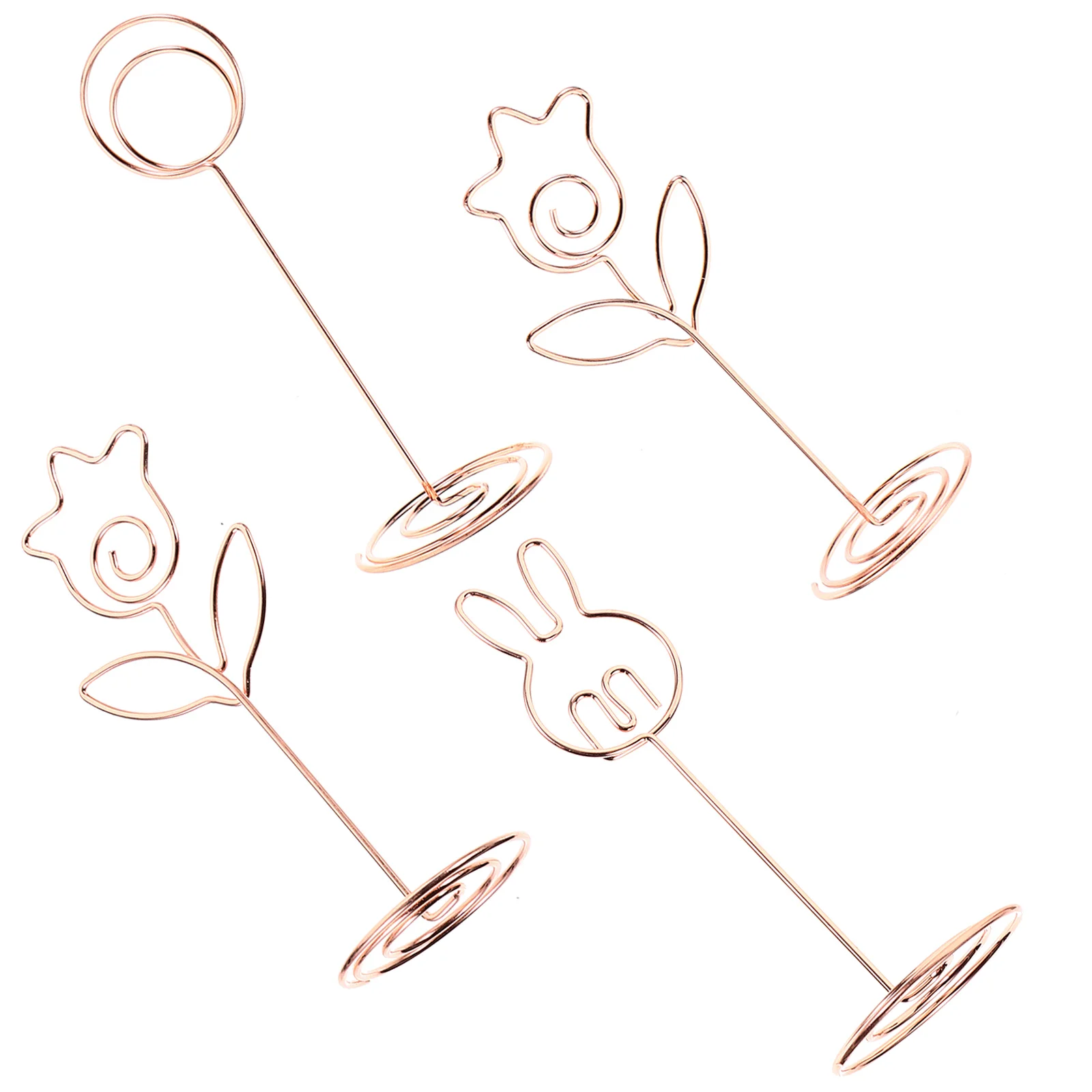 

4pcs Metal Message Holders Picture Rose Gold Aluminum Alloy Table Number Place Card Photo Display s Memo Clips