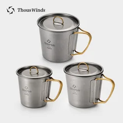 Thous Winds Ti-SINGLE Titanium Camping Cup Outdoor Mug Tableware Set Lightweight TA1 Titanium Cup Kettle Hiking Camping Supplies