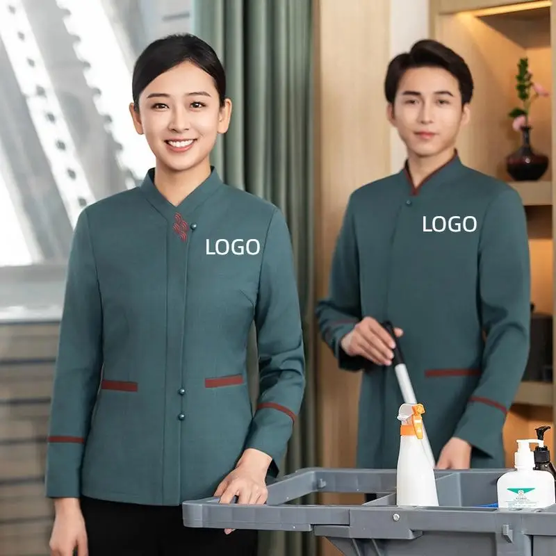 autumn-winter-men-women-hotel-rooms-long-sleeved-cleaning-clothes-print-logo-community-property-management-work-clothes