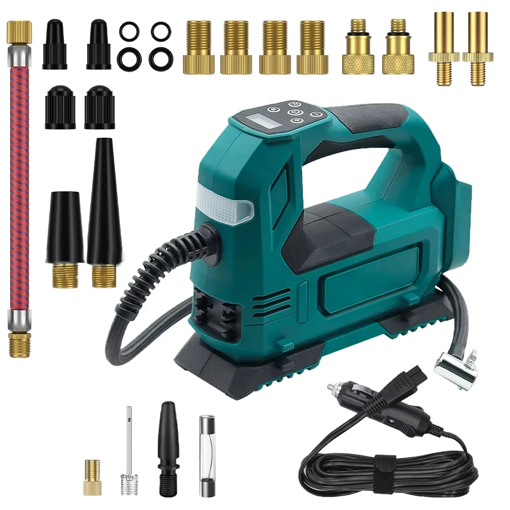 Lithium Cordless Tire Inflator Wireless Air Pump for BL1815 BL1830 BL1840 BL1850 Power Tool For Makita 18V Battery Pin view 2